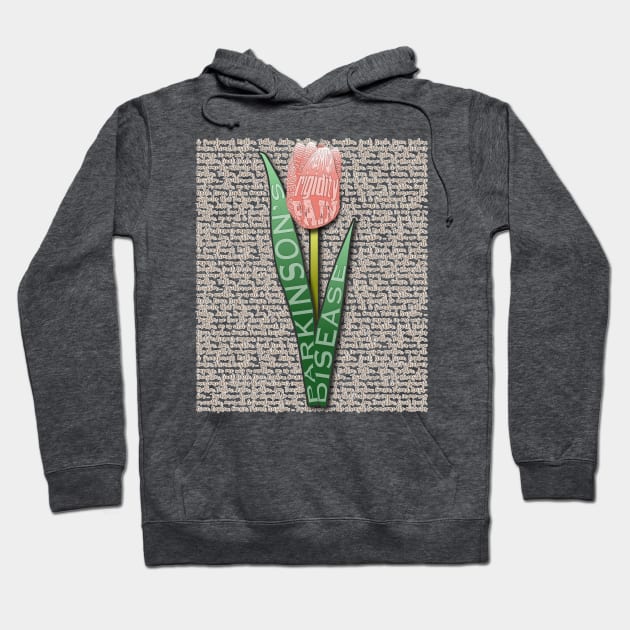 Parkinsons Worded Tulip Hoodie by YOPD Artist